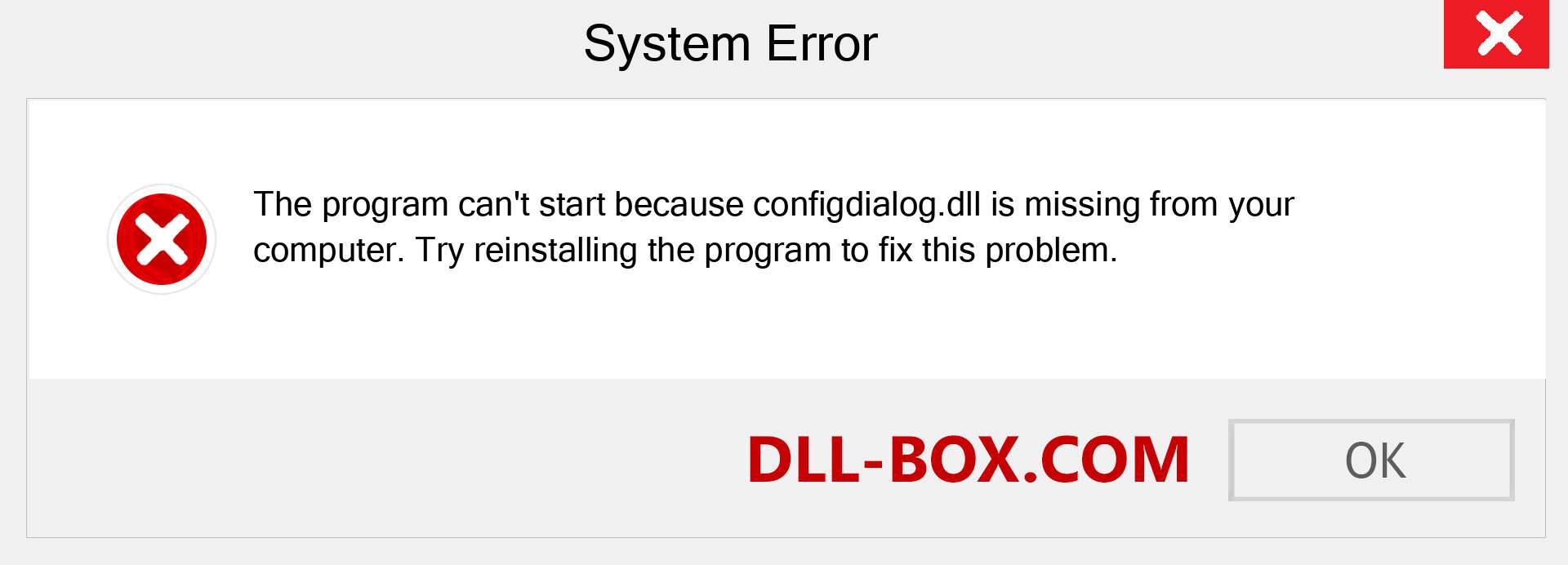  configdialog.dll file is missing?. Download for Windows 7, 8, 10 - Fix  configdialog dll Missing Error on Windows, photos, images