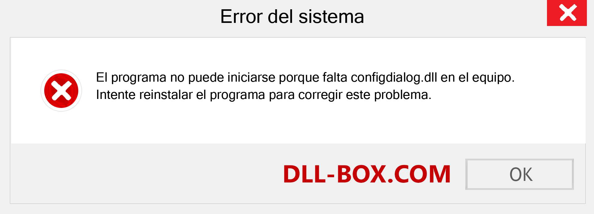 ¿Falta el archivo configdialog.dll ?. Descargar para Windows 7, 8, 10 - Corregir configdialog dll Missing Error en Windows, fotos, imágenes